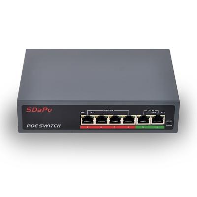 China POE BlueRaven PSE604EX V2.0 4 uplink poe+2 add 250M IEEE802 3af to poe switch 48v power 65W for sale