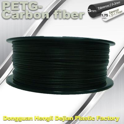 Cina filamento 1.75mm PETG - filamento ad alta resistenza della stampante 3D del filamento del nero della fibra del carbonio in vendita