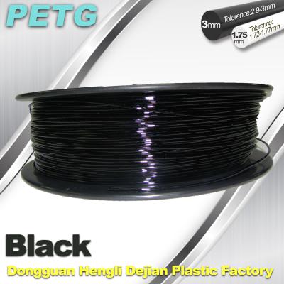 China Black  PETG Filament for 3D Printing 1.75 / 3.00mm OEM Service Filament for sale