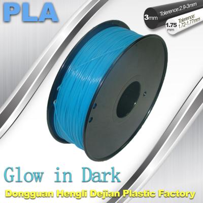 China High strength 1.75mm 3mm PLA  Filament Glow In The Dark Filament For 3D Printer for sale