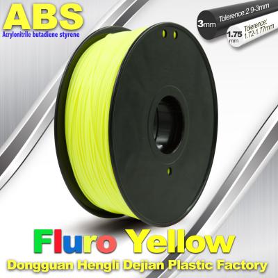 China Elevada precisão Fluo - filamento amarelo 1kg/carretel da impressora do ABS 3D à venda