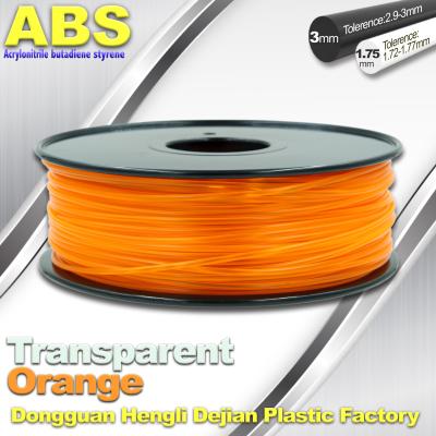 China ABS Plastic die de Gloeidraadmaterialen van de Desktop 3D Printer in 3D Druk trans Sinaasappel worden gebruikt Te koop