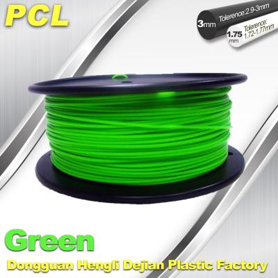 China De groene Gloeidraad van de Lage Temperatuur 3D Printer, 1,75/3.0mm PCL Gloeidraad Te koop