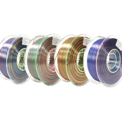 China PINRUI Rainbow PLA Silky PLA 1,75 mm 1 kg Filamento de gradiente de cores multi-color PLA para impressão 3D à venda