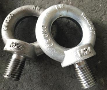 China Zinc plated Steel Lifting Eye Bolt Germany DIN580 M24 for rigging , electric machine for sale