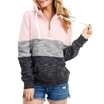 China Hot Sale Anti-Wrinkle Women's Fleece 1/4 Midweight Casual Zipper Pullover Hoodie Sweatshirt for sale