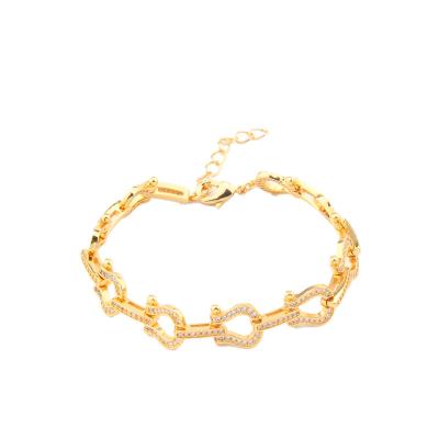 China CLASSIC Fashion New Design 18k Gold Plated Jewelry Geometric Bracelets Copper Bangles For Women Jewelry for sale