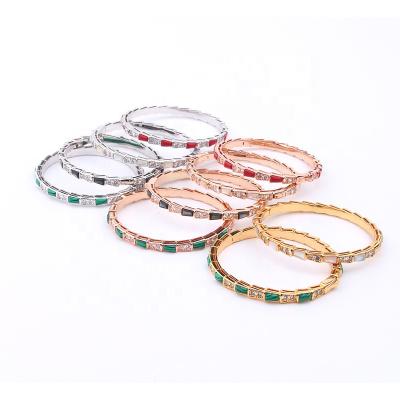 China Wholesale Classic Women's Jewelry 18K Gold Plating Snake Bone Bracelet Agate Bracelet Birthday Party CLASSIC For Girl for sale