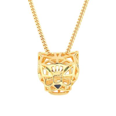 China FASHIONABLE Wholesale Copper Jewelry Hollow Tiger Long Pendant Necklace Personalized Creative Animal Pendant Necklace For Women for sale