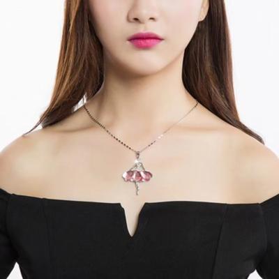 China 2021 CLASSIC 18k White Gold Angle Girl Projection Crystal Romantic Jewelry Chain Pendant Necklace For Women Gift for sale