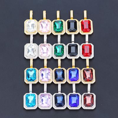 China Wholesale Custom Crystal Pendant Necklaces 24k Colorful Logo Square Gem Stone Jewelry Necklaces 24k Gold From Factory CLASSIC for sale