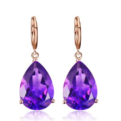 China Custom CLASSIC Quality Nice Water Drop Earring Jewelry Circle Rose Gold Earrings For Women Young Girls CLASSIC 18k Initial Zircon for sale