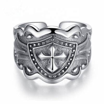 China New designer Adjustment Fashion Cross Ring Men Stainless Steel Jewelry hot sales CLASSIC rings knight Ring for sale