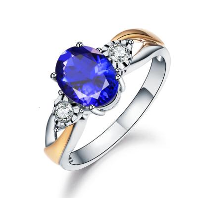 China Wholesale Cheap CLASSIC Diamond Wedding Sapphire Ring Women Stainless Steel Rings For Gift for sale