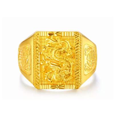 China CLASSIC New Arrival Animal Saudi 24k Gold Plated Dubai Men's Ring Custom Weeding Rings Adjustable Jewelry Rings For Men for sale