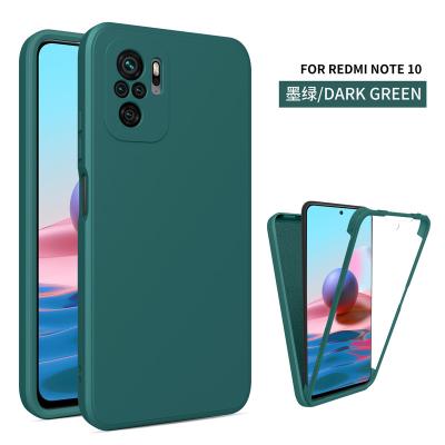 China Full Cover 360 Screen Film Shockproof Shockproof Armor Skin Feel Liquid Silicone Slim Case For Xiaomi Redmi Note 10 for sale