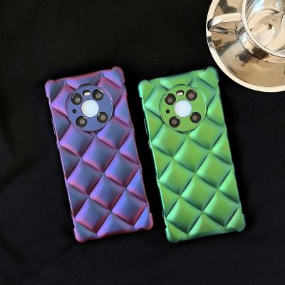 China Gradient Pattern Shockproof TPU Change Rhombic Color Soft Phone Case For Huawei Mate 30 40 Pro 3D Stripper Case for sale