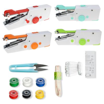 China Handheld Sewing Machine Mini Portable Cordless Fast Electric Handbag Sewing Machine Mending Sewing Tools for Clothing Kids Cloth Family Use for sale