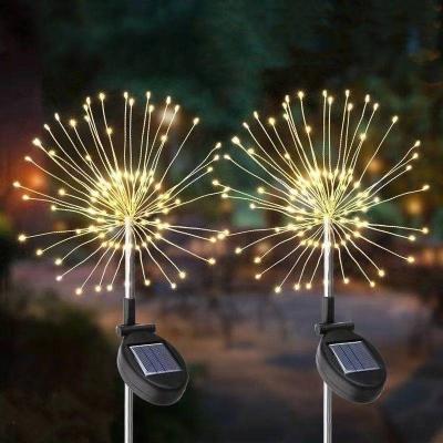 China Newest Solar Powered LANDSCAPE Lamp Fireworks Shape Light Smart Solar LED Lights IP65 Waterproof for Yard Path Garden Lawn for sale