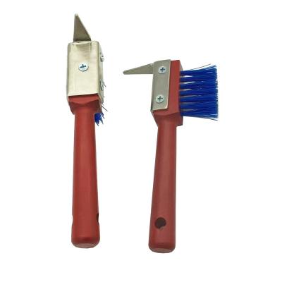 China Factory Wholesale Comfortable Wooden Horseshoe Care Body Brush Horse Body Cleaning Brush Bottom for sale