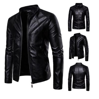 China Viable Fashion Designs Classic Boys Biker Jacket Motorcycle PU Faux Leather Jacket For Men Slim Fit Blazer Masculino Leather Coat for sale