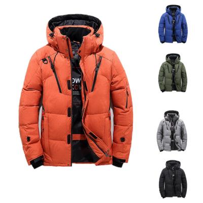 China Waterproof Winter Down Coat Hoodie Stripper Men's Clothing Jacket Streetwear Printing Webbing Thickening Bubble Coated Down Jacket Men for sale