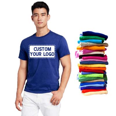 China Wholesale Blank Anti-Wrinkle T-shirt Custom Cotton 100% T-shirt Printing Logo For Men's Plain Tees Printed White Black T-shirt for sale