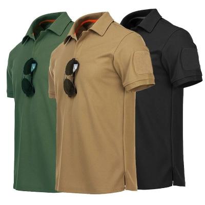 China Anti-Wrinkle Mens Short Sleeve Polo Shirts Summer Custom Plus Size Quick Dry Embroidered Man Clothes Turn-Down Simple Tactical Polo Shirt for sale