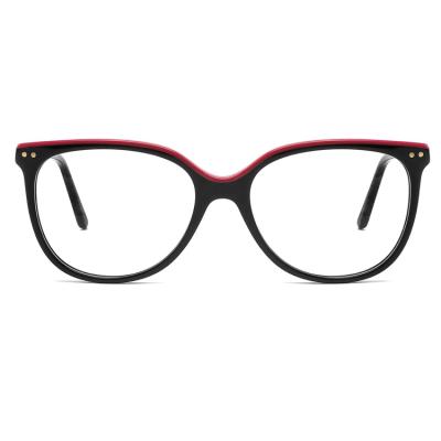 China Big Size Cat Acetate Eyewear Acetate Optical Glass Light Frame Women Men's Acetate Eyeglasses Frames for sale