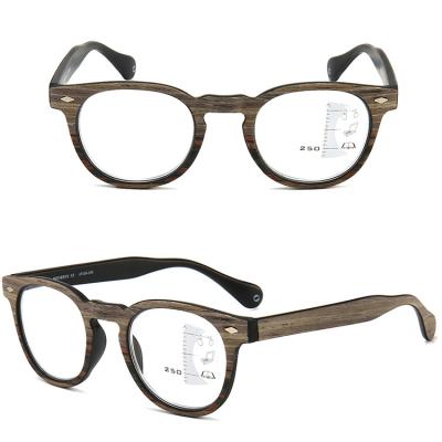 China Progressive Wooden Multifocal Progressive Reading Glasses Retro Reading Glasses Shoe Clog for sale