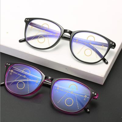 China 2021 progressive reading glasses anti blue light progressive multifocal reading glasses new fashion reading glass for old man for sale