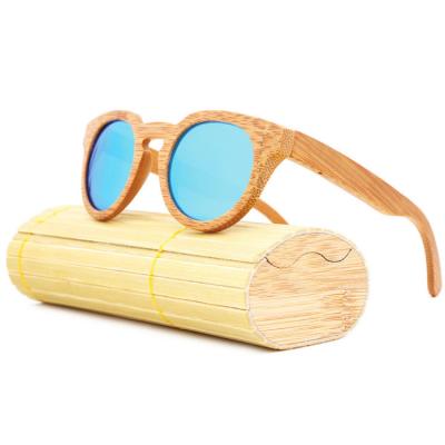 China Bamboo sunglasses wholesale fashionable unisex bamboo sunglasses polarized lens around frame bamboo sunglasses custom logo for sale