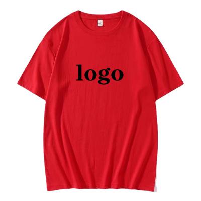 China Custom 100% Printing Anti-pilling Cotton Color Soft Logo Texts / Loose Embroidery Women Men Oversize T-shirts for sale