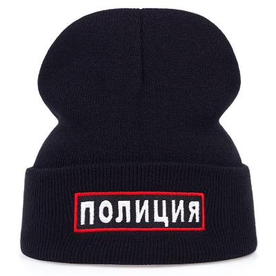 China COMMON Province POLICE Letter Very Cold High Quality Casual Beanies For Women Mens for sale