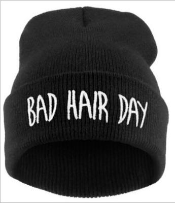 China Fashion Bone Women Men The Bad People's Day Hat Hair Skullies Beanies Hat Knit Beanie Embroidery for sale