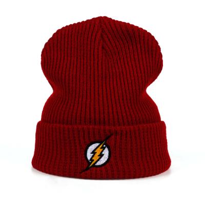 China Winter Hat COMMON Skullies Skullies Knitted Instant Hero Barry Allen Knitting Winter Hat Warm Hat for sale