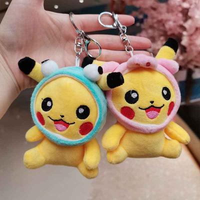 China Plush 10cm Push Monday Plush Stuffed Doll Toys Cospl Pika Chu Anime Cartoon Plush Toy Backpack Keychain Pendant Kids Birthday Gifts for sale