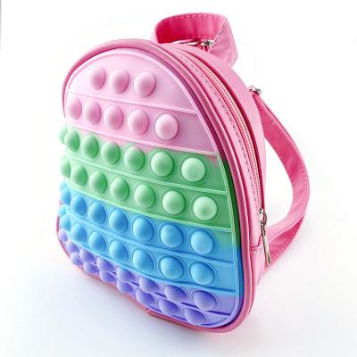 China New Popular Soft Backpack School Bags Waterproof Silicon Bubble Kids School Bag for sale