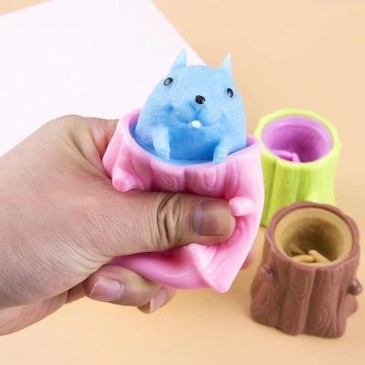 China Silicone Wiggle Person Toys Gag Sensory Funny Cartoon Squirrel Squeeze Fashion Party Gift Animal Home Decompression Toy for sale