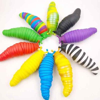 China New Plastic Toy Adult Slug Articulated Flexible 3D Squishy Slug Toy Relief Anti-Anxiety Sensory Toys Kids Reliever Gift for sale