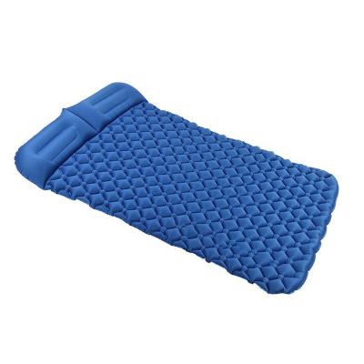 China Abrasion Resistant Diamond Shape Inflatable Double Sleeping Pad Outdoor Camping Traveling Rise Camping for sale