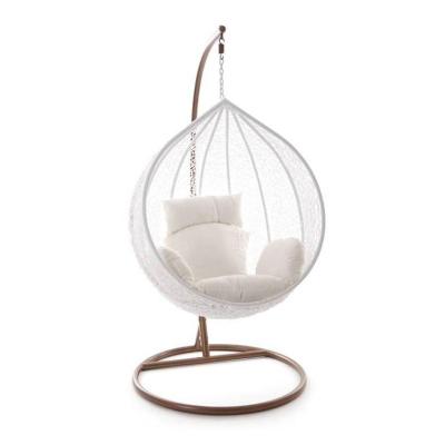 China Adjustable Leisure And Easy Installation Hanging Rattan Wicker Garden Swing With Detachable Swing Rack for sale