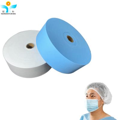 China Tela 100% não tecida material do polipropileno dos PP Spunbond do Virgin 25gsm para a máscara protetora preta Earloop à venda