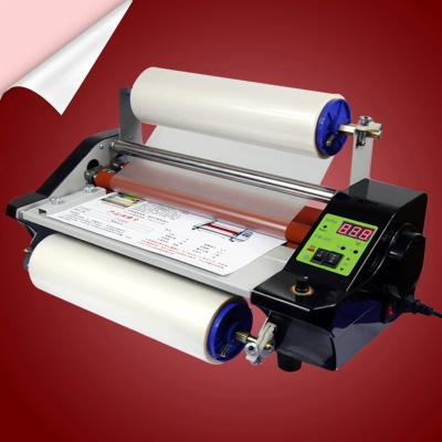 China DOM SEM High Quality Double Sided Heating Cold Laminate To Roll A3 Size Format Full Automatic Cold Laminating A3 Laminator for sale