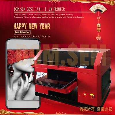 China Hotels GET BIG COUPON11 DOMSEM 3D Emboss 3050 A3 UV Flatbed Printer Phone Case Printing Machine for sale