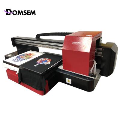 China Multicolor 6040 Cotton T-shirt Textile Digital Printer Dual Heads Flatbed DTG Printing Machine for sale