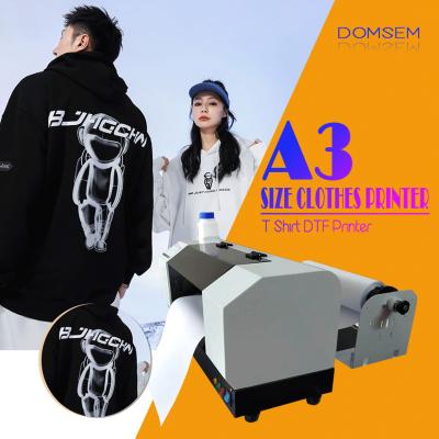 China garment shops DOMSEM a3 dtf printing machine for t-shirt jeans garment t-shirt dtf printer for sale