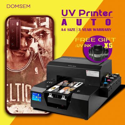 China Phone Case DOM SEM Printer Factory A4 UV Desktop Inkjet Printers For Phone Leather Case UV Printer With Led Lamp Printing Machine for sale