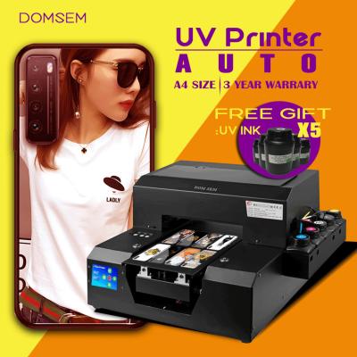 China Hotels Printerhead UV Free 2018 Digital Mobile Phone Case Mini A4 Flatbed UV Inkjet Printer for sale