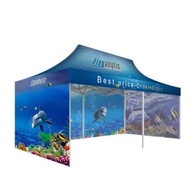 China Good Color Fastness Promotional Items Factory High Quality Steel Pole Awning Tent Advertising Canopies for sale